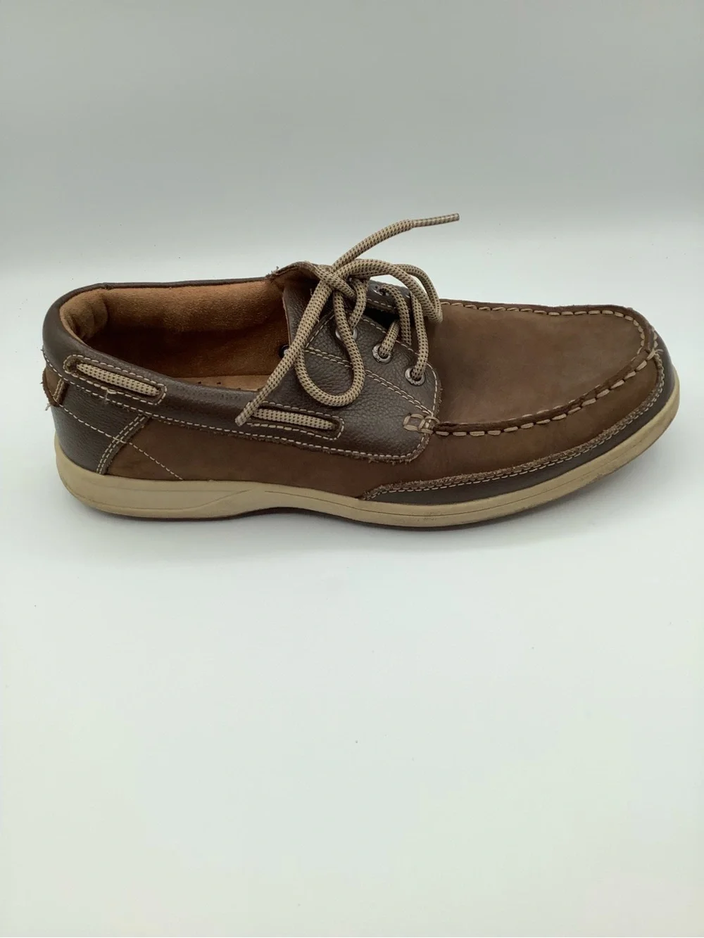 Florsheim Two-Tone Brown and Tan Leather Boat Shoes